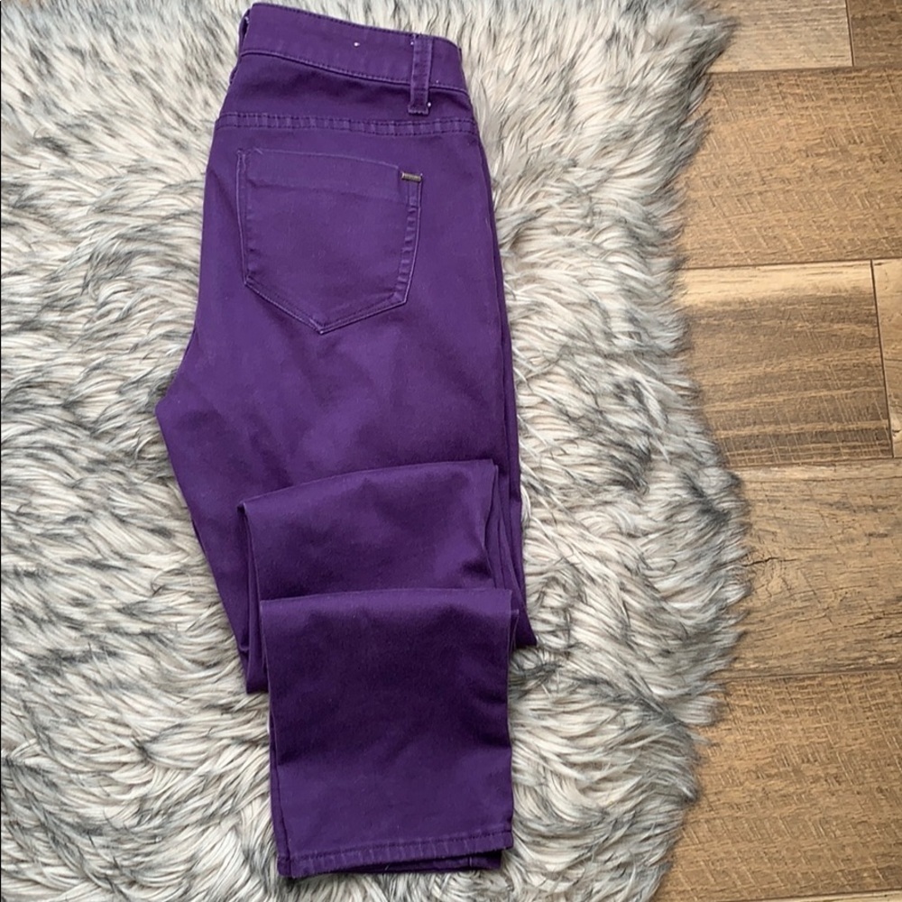 Max Studio Skinny Low Rise Purple stretch Pants sz 6